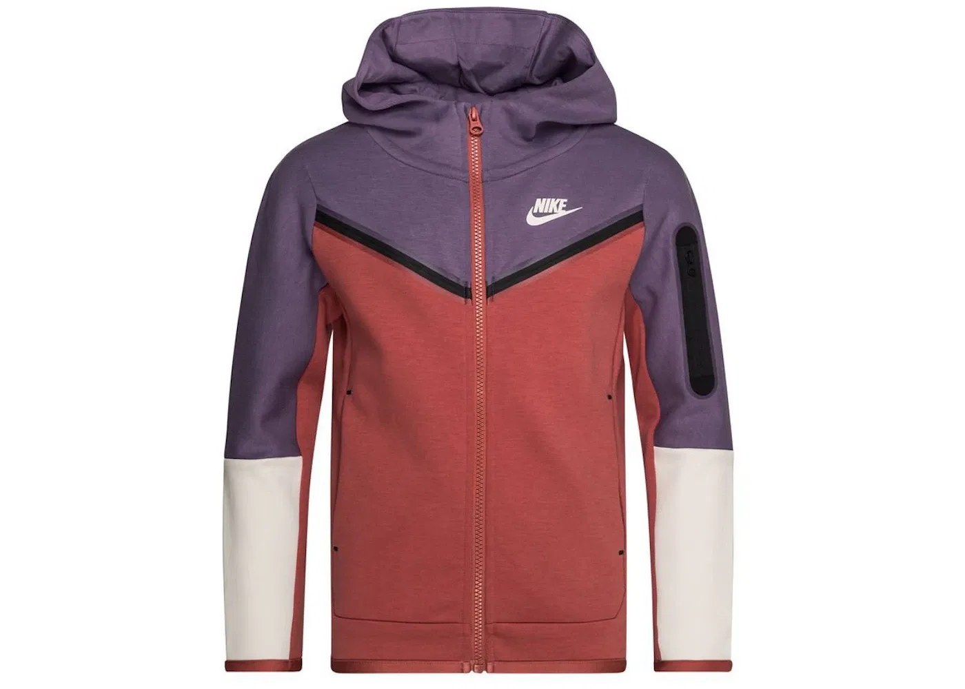 Детская худи с длинным рукавом Nike Sportswear Tech Fleece, Canyon Purple/Canyon Rust/Light Bone/Light Bone