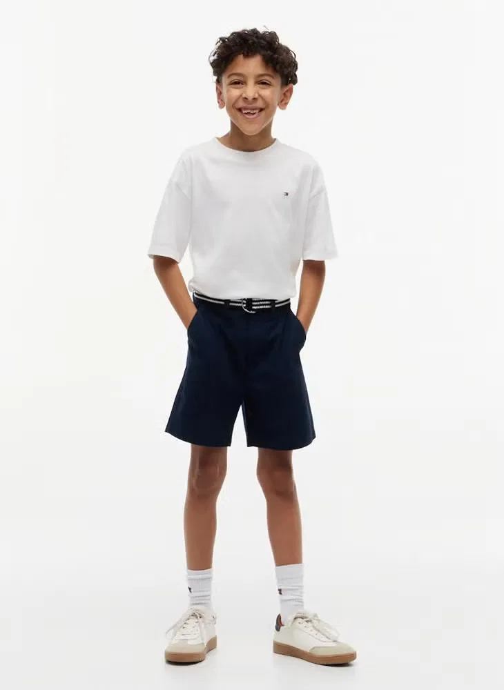 Шорты чиносы свободные с ремнем Tommy Hilfiger, темно-синий — фото 4