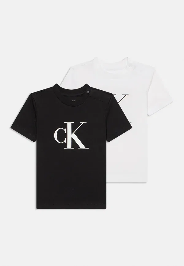 Комплект из двух футболок унисекс с логотипом Calvin Klein Jeans, белый/черный — фото 3