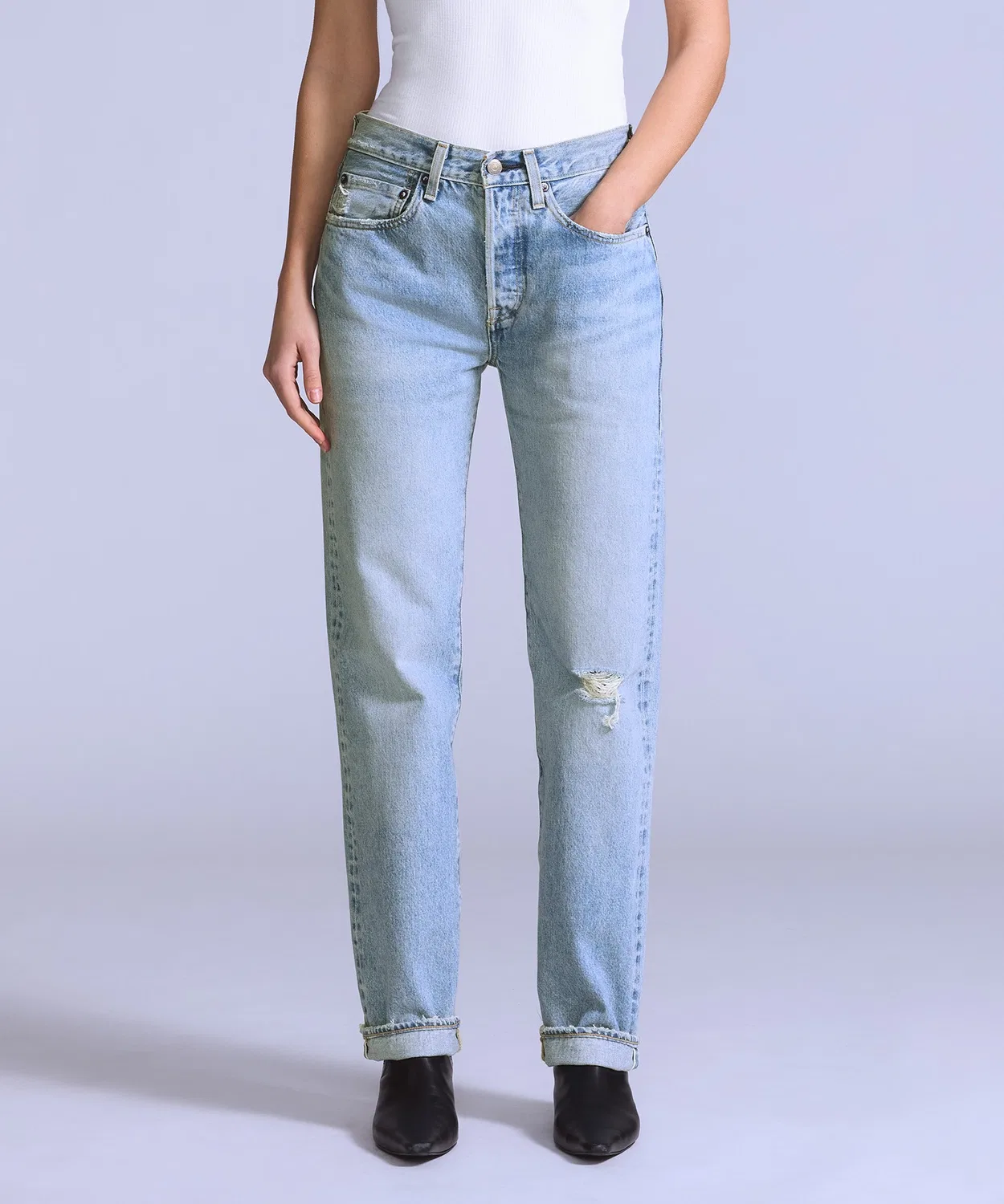 Женские джинсы с taper-силуэтом 501 '70S MADE IN JAPAN Levi's, Light Indigo Blue