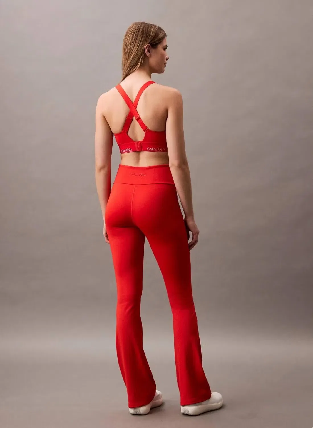 Леггинсы расклешенные для фитнеса Calvin Klein, терракотовый — фото 4