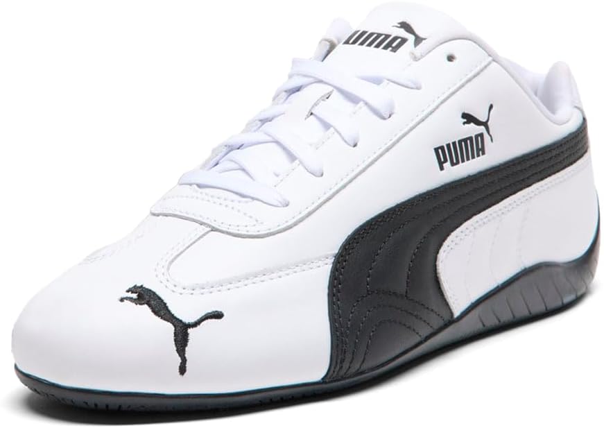Мужские кожаные кроссовки Puma Speedcat, белый/черный — фото 2