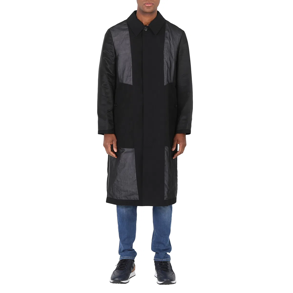 Пальто-авто с панелями из хлопкового габардина Burberry, Black