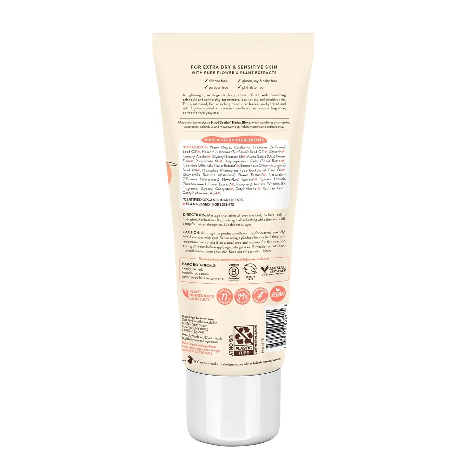 Лосьон для тела увлажняющий Babo Botanicals Oatmilk Calendula, 236.59 мл — фото 2
