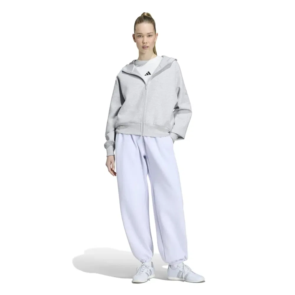 Худи Adidas Soft Lux на молнии, серый — фото 4