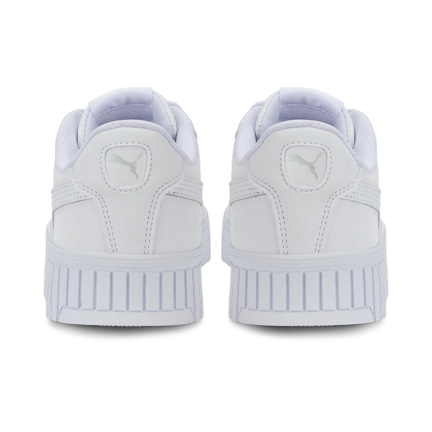 Детские кроссовки для девочек с перфорацией Carina 2.0 Jr PUMA Puma White Puma White Puma Silver — фото 3