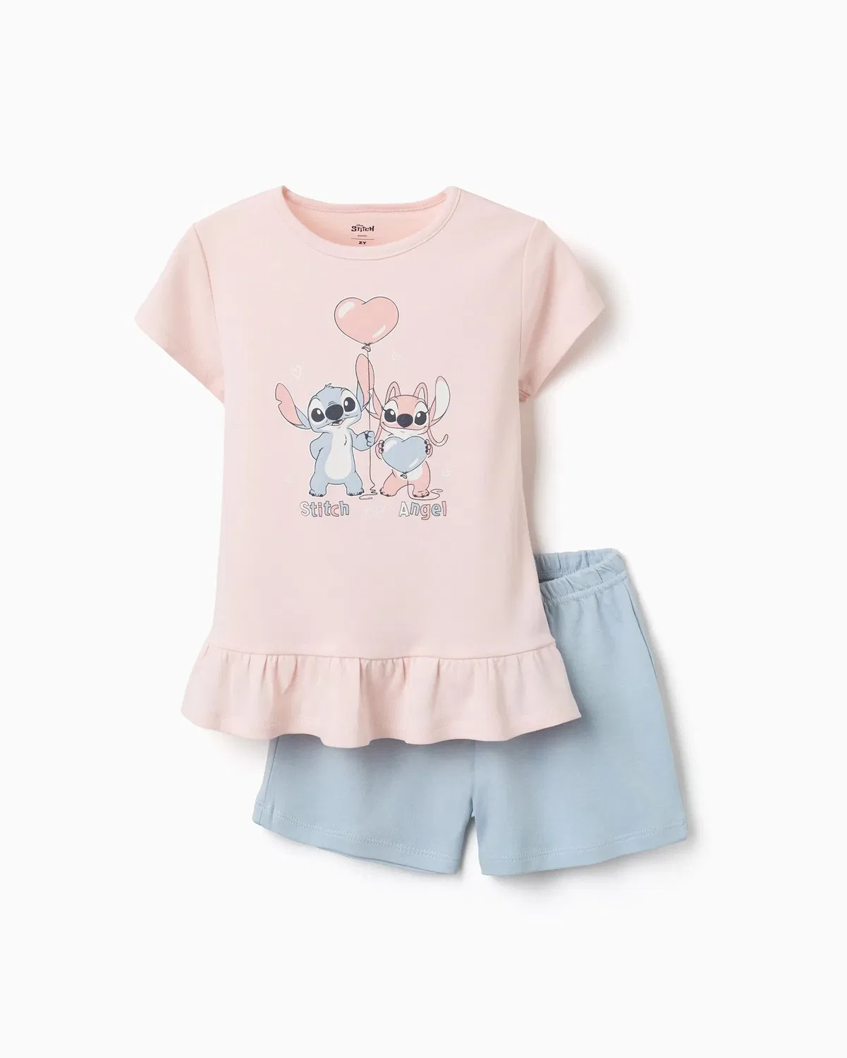 Детская пижама для девочек с принтом Stitch and Angel Zippy, Rosa