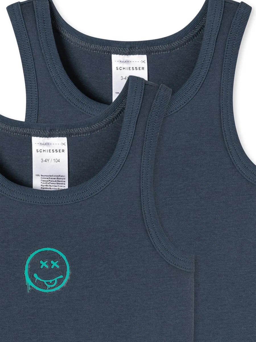 Майка SCHIESSER 'Fine Rib Multi' цвета Night Blue — фото 3