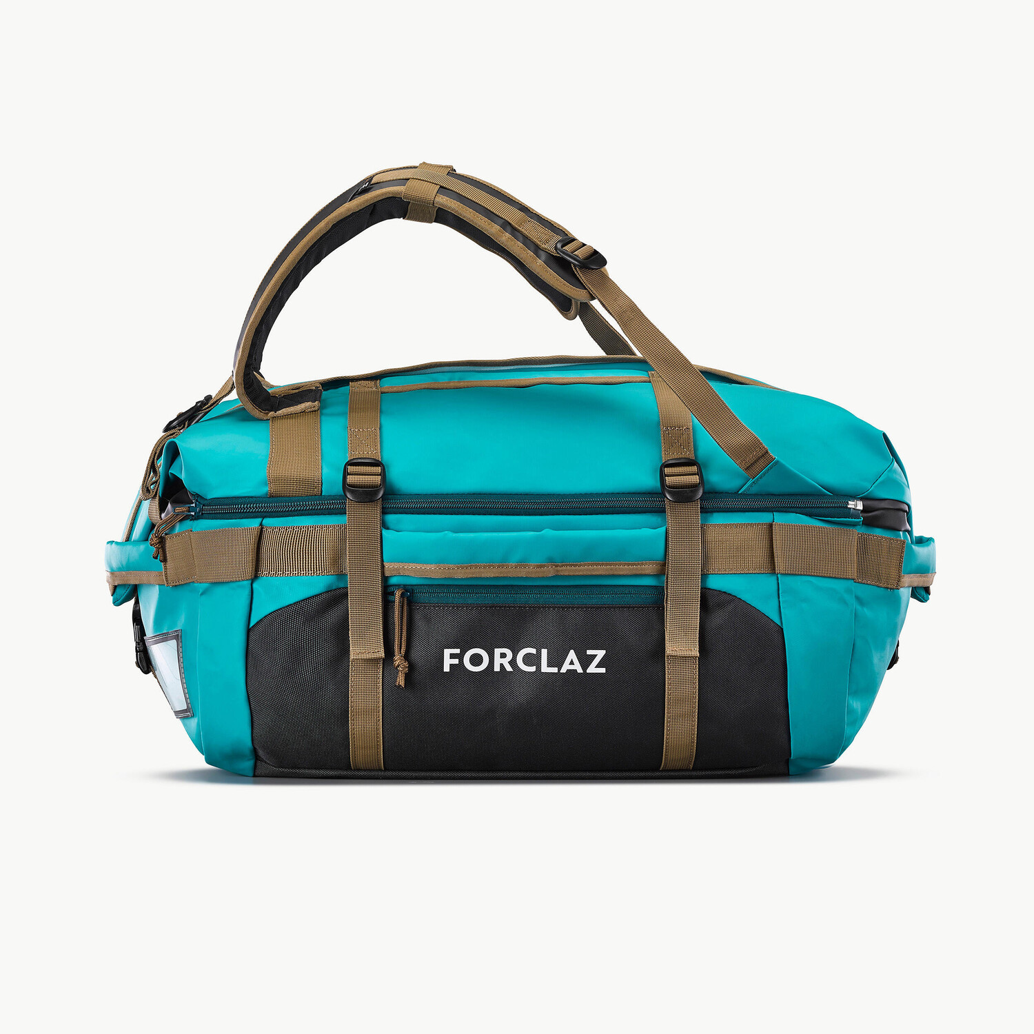 Сумка транспортировочная треккинговая Forclaz Duffel 500 Extend 40–60 л, бирюзовый/серый — фото 3