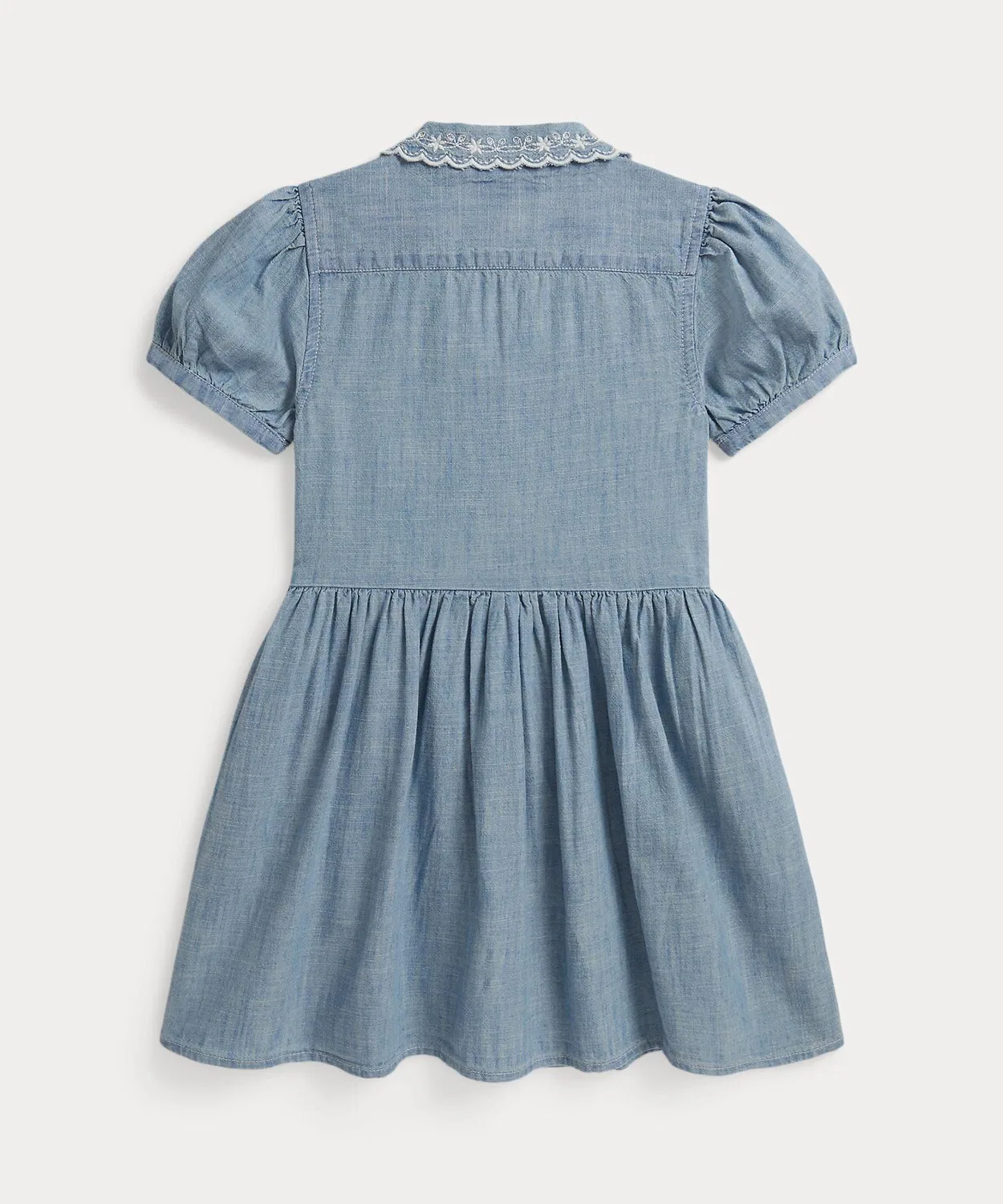 Детское платье-рубашка с длинным рукавомIndigo Cotton Chambray POLO RALPH LAUREN CHILDRENSWEAR, Синий — фото 2