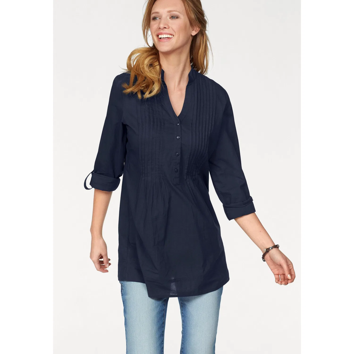 Женская блуза с декоративной отделкой Aniston CASUAL, Marine