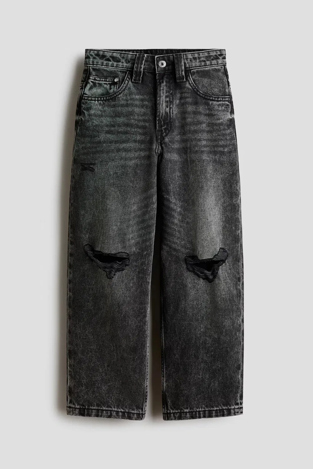 Свободные джинсы H&M, Ausgewaschenes Schwarz — фото 4