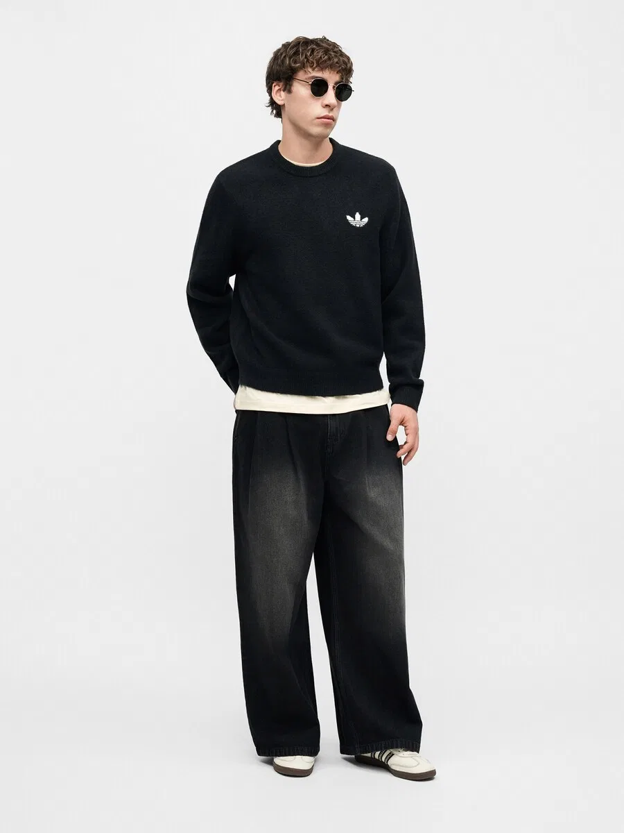 Свитер ADIDAS ORIGINALS 'Trefoil Essentials' черного цвета — фото 4