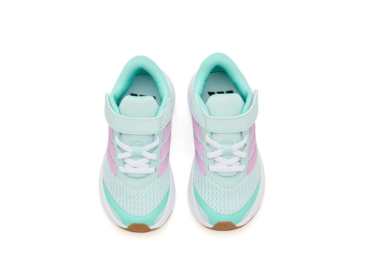 Кроссовки Run Falcon 6 с эластичным шнурком и ремешком (для маленьких детей) Adidas Kids, Halo Mint/Bliss Lilac/Flash Aqua — фото 3