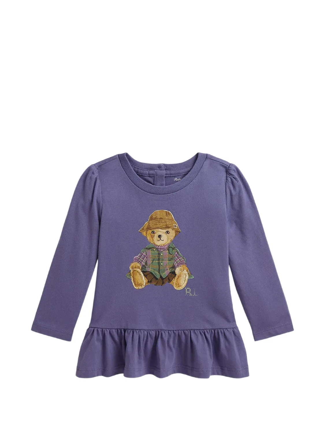 Футболка Polo Bear с оборками Polo Ralph Lauren Kids, фиолетовый