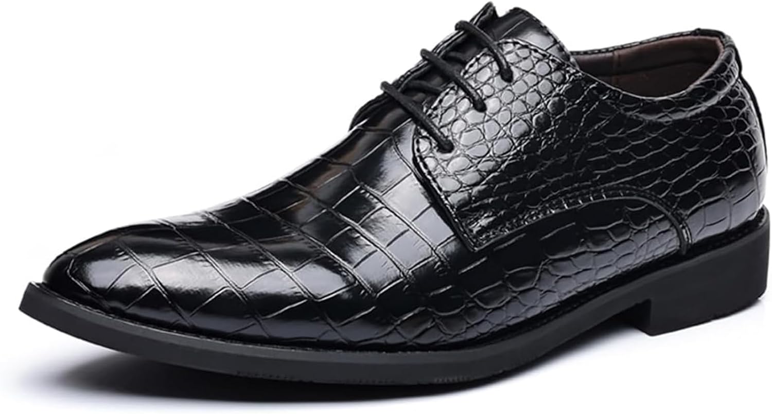 

Мужские классические туфли из лаковой кожи современного делового стиля с шнуровкой оксфорды Xinduoyu, черный