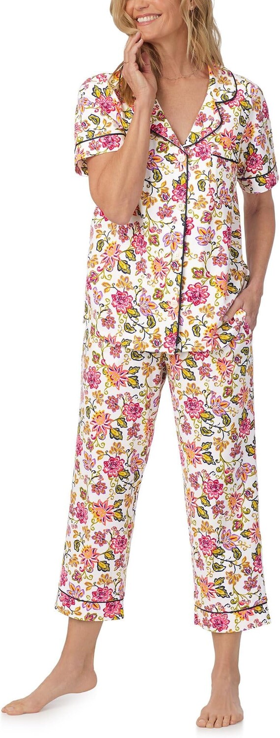 

Пижама Bedhead PJs Cotton Knit Short Sleeve Cropped PJ Set, цвет Desert Flowers