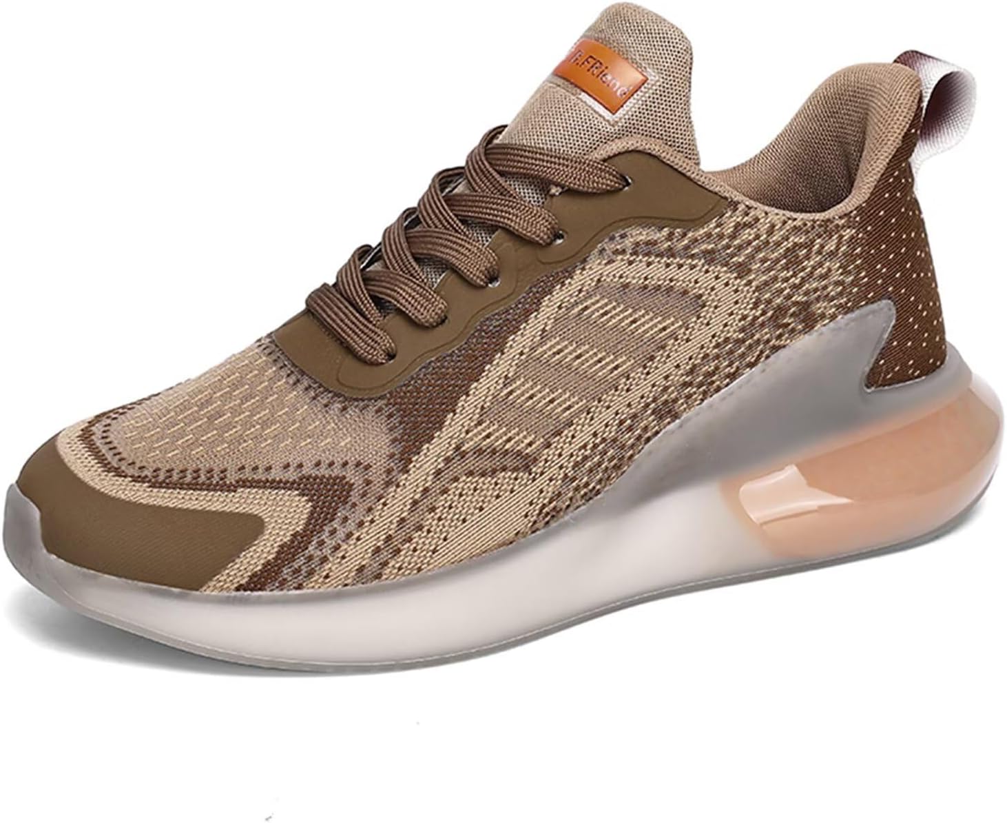 

Мужские кроссовки для бега по дорогам с амортизацией, прогулочные кроссовки, сетчатые спортивные кеды на платформе Generic, коричневый