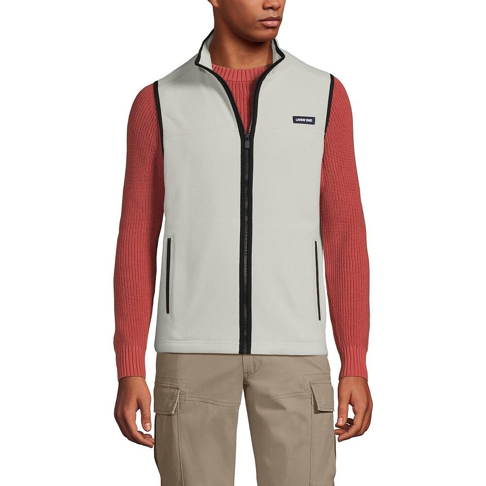 

Флисовый жилет с молнией и полной молнией Big & Tall Lands' End, цвет Soft Putty