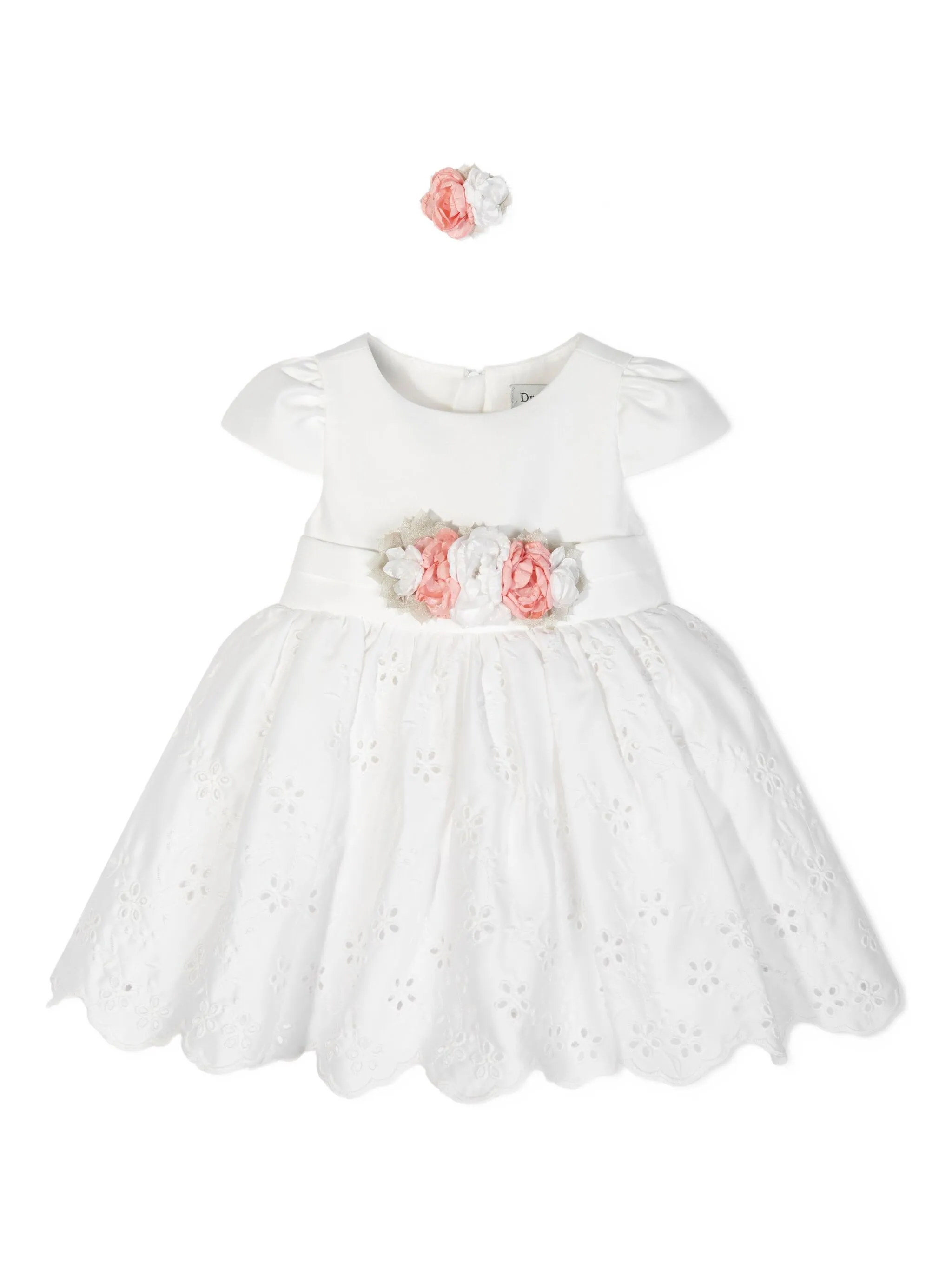 

Платье с люверсами и цветочным декором Dress & Fleur, белый