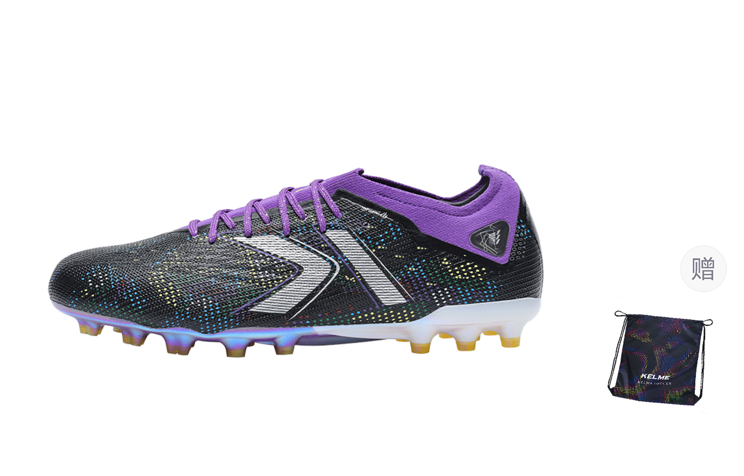 KELME Футбольные бутсы с амортизацией и износостойкостью, унисекс, черные, фиолетовые