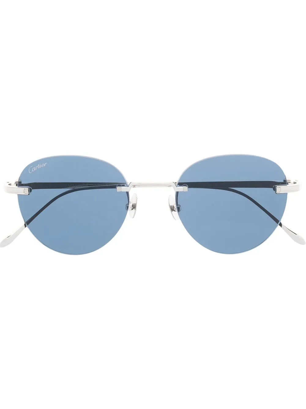 

Солнцезащитные очки Pasha в безободковой оправе Cartier Eyewear, серебяный