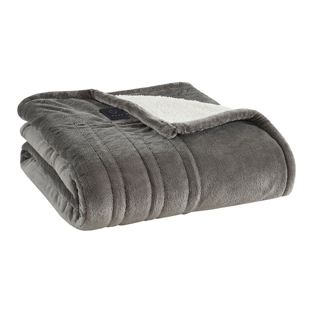 

Одеяло Serta Plush To Sherpa с электрическим подогревом и встроенным контроллером, цвет Charcoal