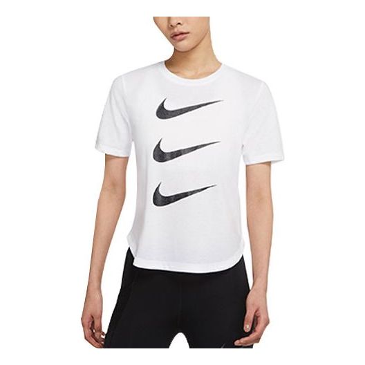 

Футболка (WMNS) Nike Run Division Three Hook Reflective Logo Running T-Shirt White