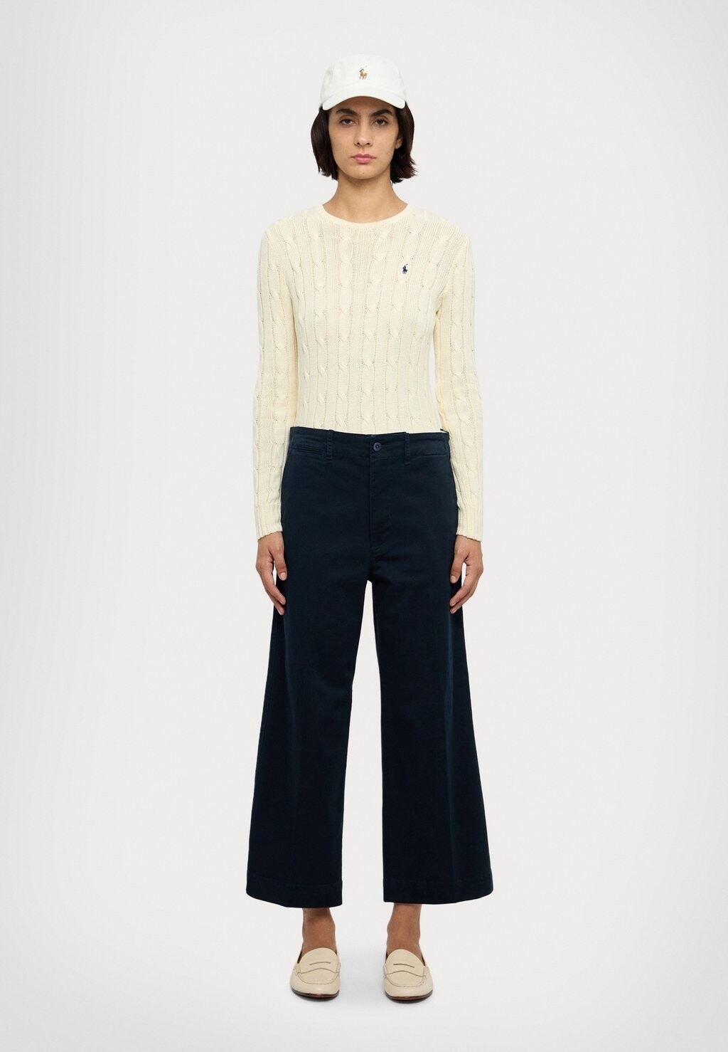

Тканевые брюки CROPPED Ralph Lauren, темно-синий