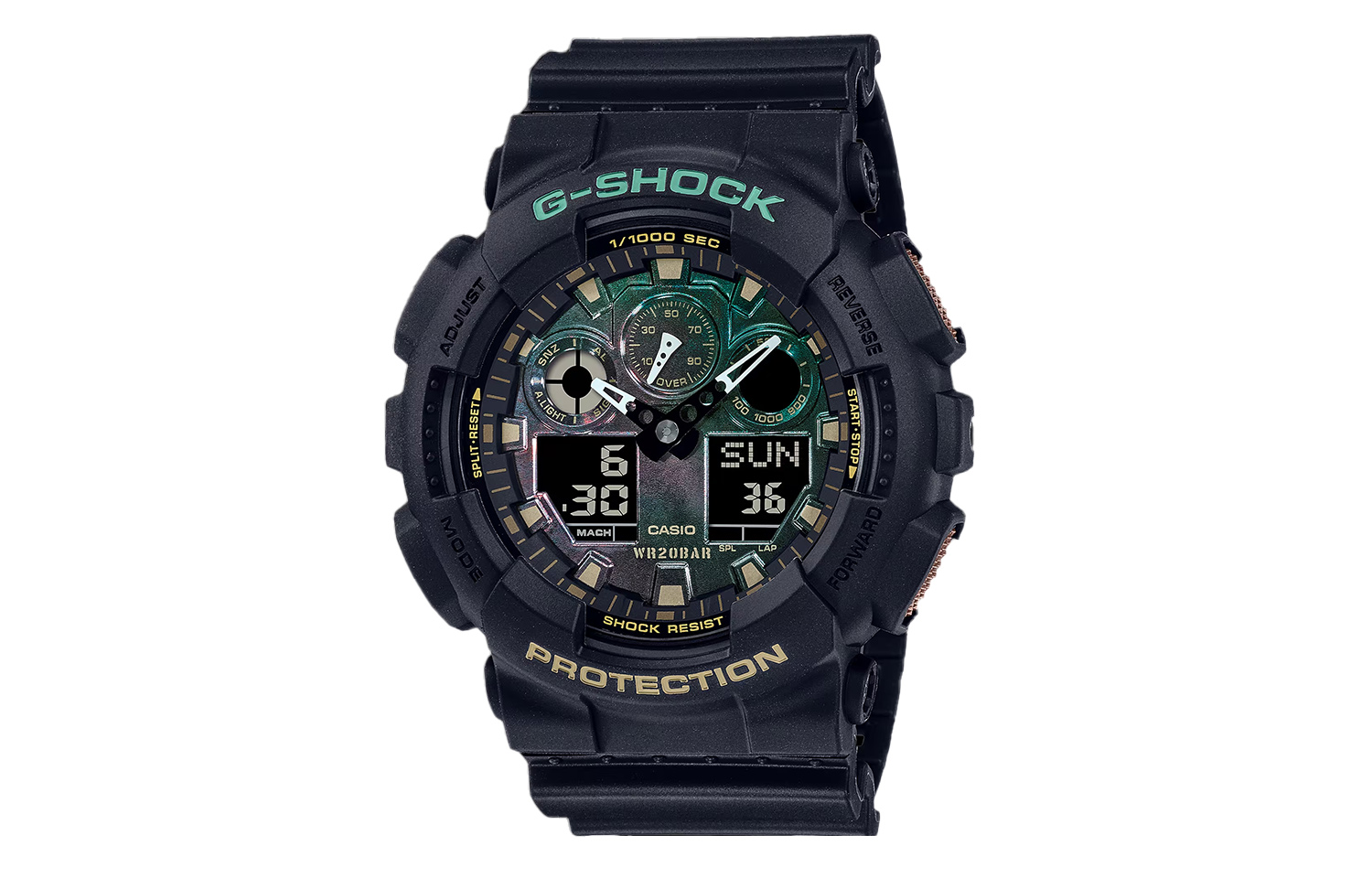 

CASIO Часы Men Liquid Crystal/Analog Dual Display Series Black Watch GA-100RC-1APR