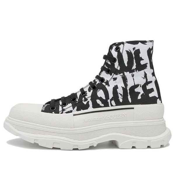 

Кроссовки tread slick graffiti boots 'white black cream' Alexander Mcqueen, белый