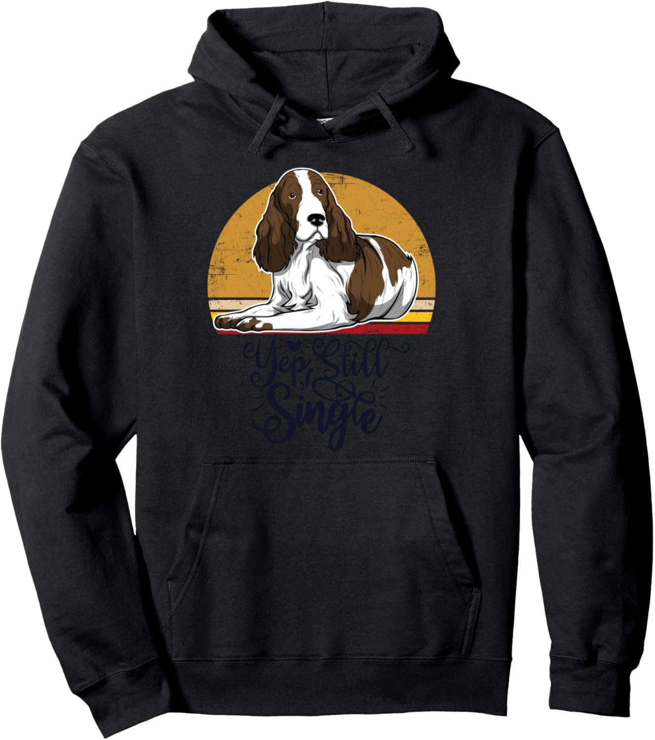 

Толстовка с изображением английского спрингер-спаниеля T-Shirt For Men Women And Kids, черный