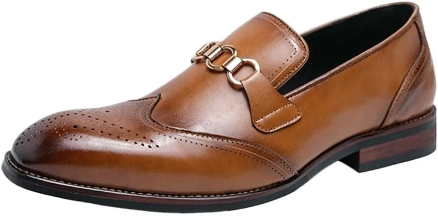 Туфли кожаные Slip-on Breathable Brown UOPYNE