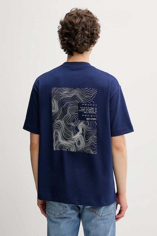 

Хлопковая футболка Marc O'Polo, темно-синий