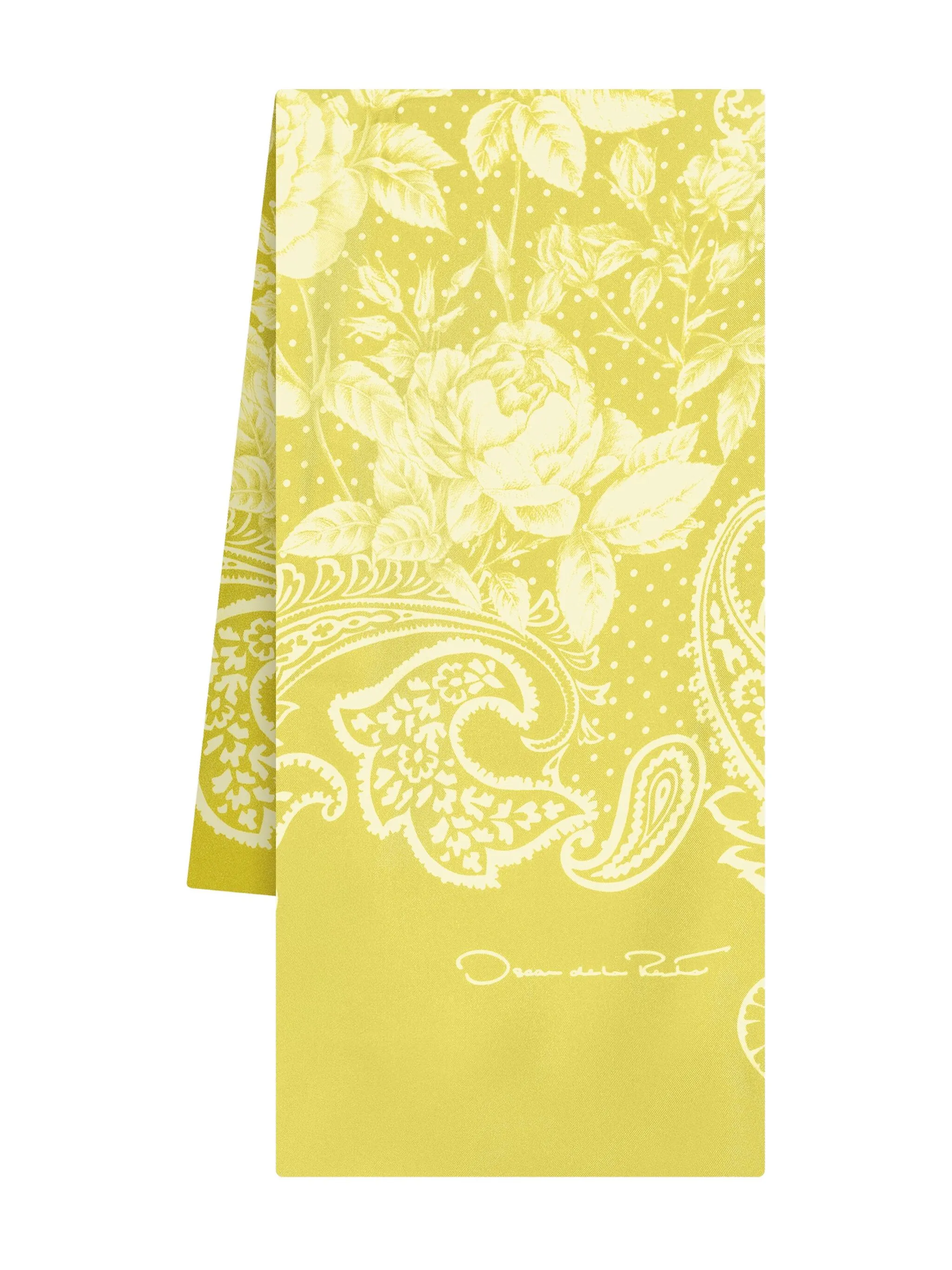 

Шелковый платок с принтом пейсли Oscar De La Renta, желтый