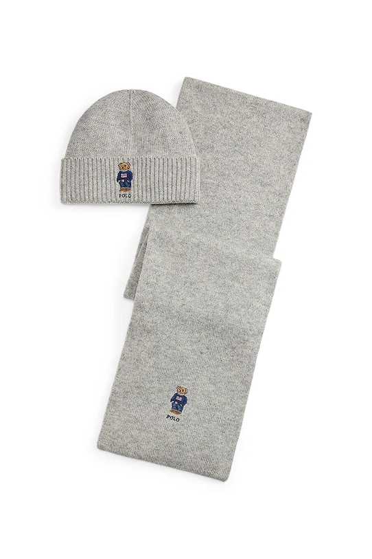 

Шапка и шарф с шерстью Polo Ralph Lauren, серый