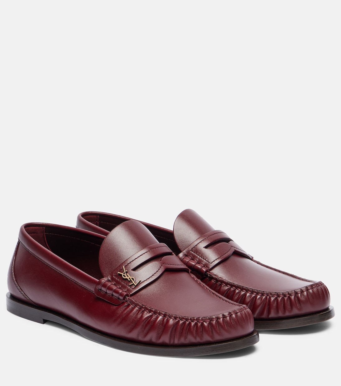 Лоферы пенни Laurent из кожи Saint Laurent, Rouge Vendome