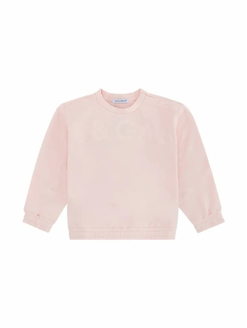 

Хлопковый свитшот с логотипом Dolce&Gabbana, розовый