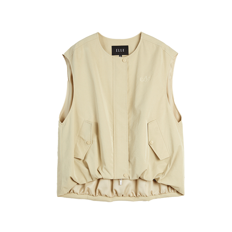 

ELLE Женский жилет Khaki с круглым вырезом для делового костюма