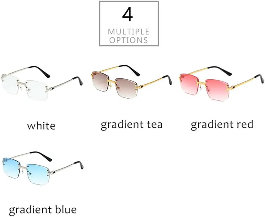 

Солнцезащитные очки UV400 с металлическим градиентом оправы, без оправы, для женщин и мужчин, для бега и занятий спортом на открытом воздухе UYPTK, Clear