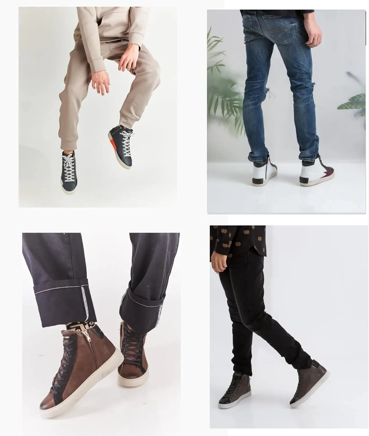 Кроссовки Crime London High Top Essential, черный/коричневый/серый — фото 2