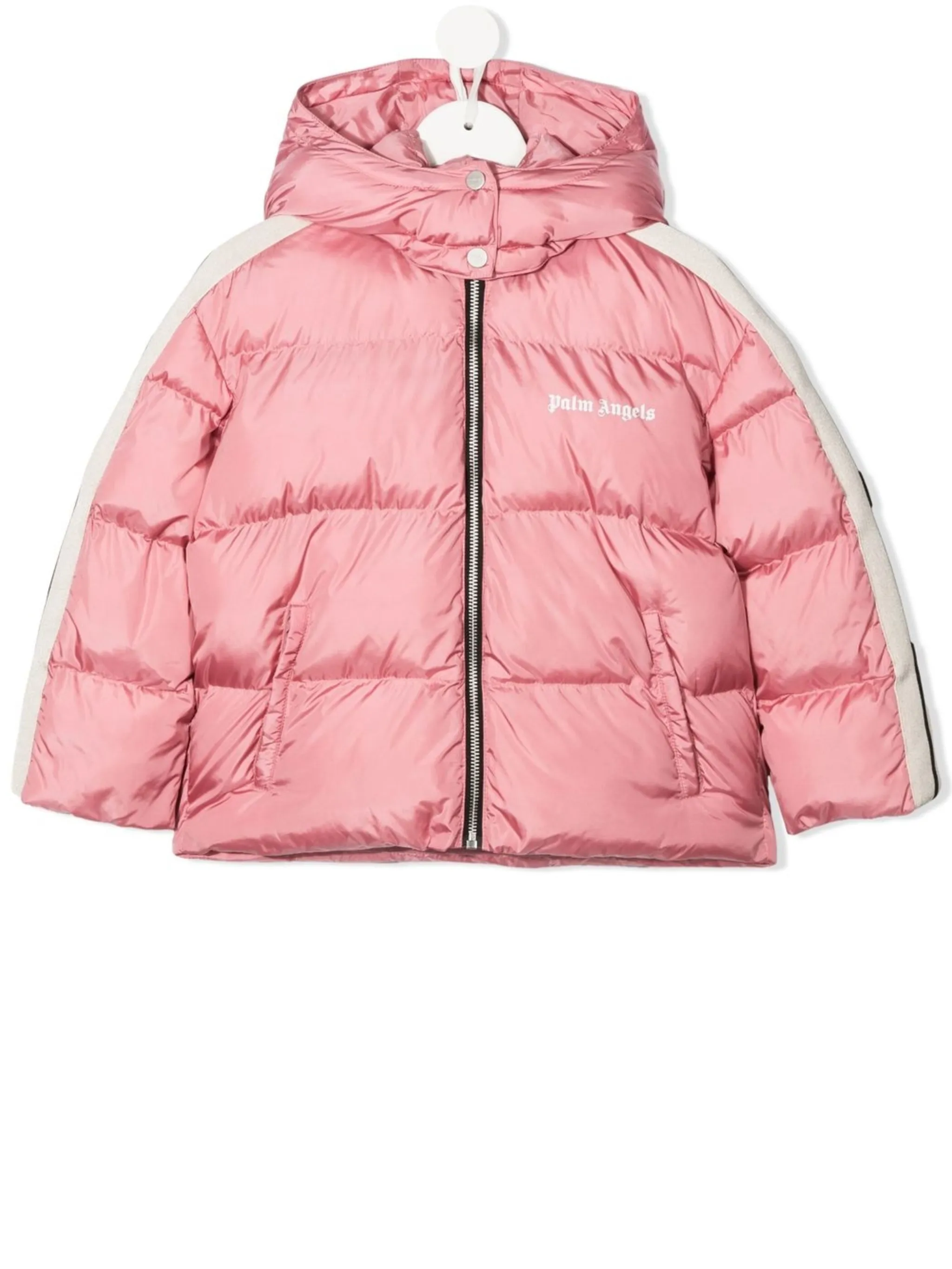 

Пуховик с капюшоном Palm Angels Kids, розовый