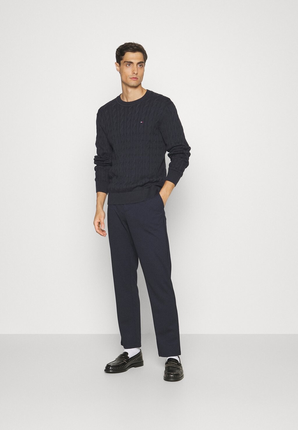 Свитер CLASSIC CABLE CREW NECK Tommy Hilfiger, небо пустыни — фото 2