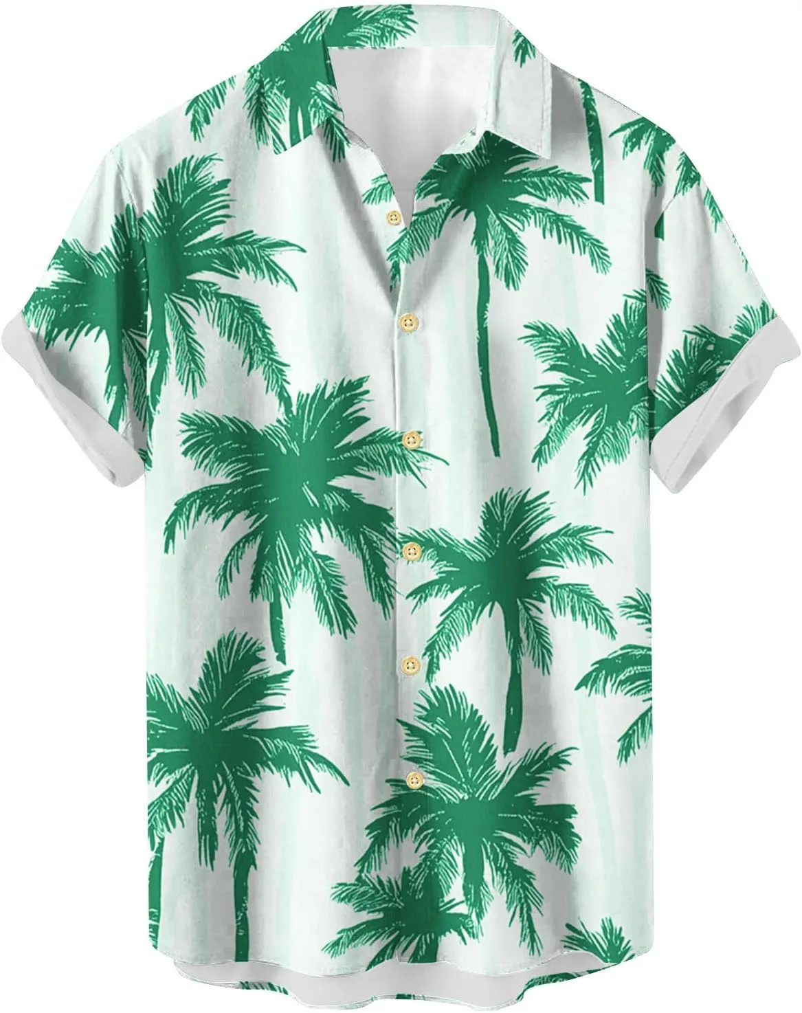 

Мужская гавайская рубашка с тропическим цветочным принтом, короткий рукав