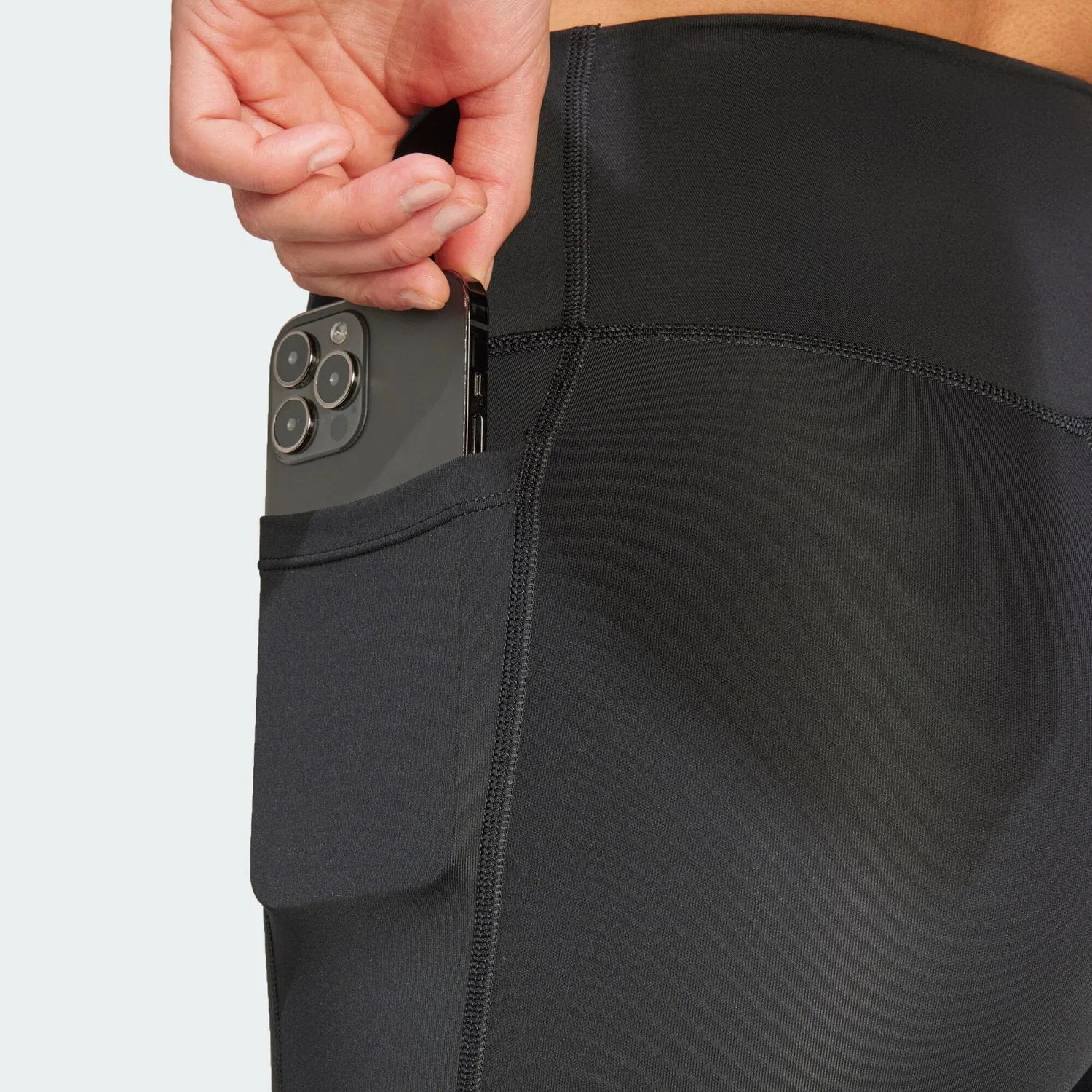 Женские короткие леггинсы с высокой посадкой Optime Essentials Adidas, Schwarz — фото 4