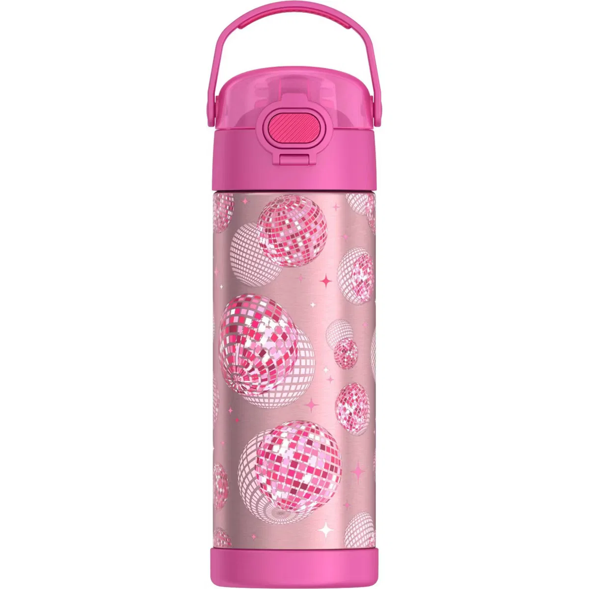 Детская бутылка для воды 470 мл из нержавеющей стали с ручкой FUNtainer Thermos, Pink Disco