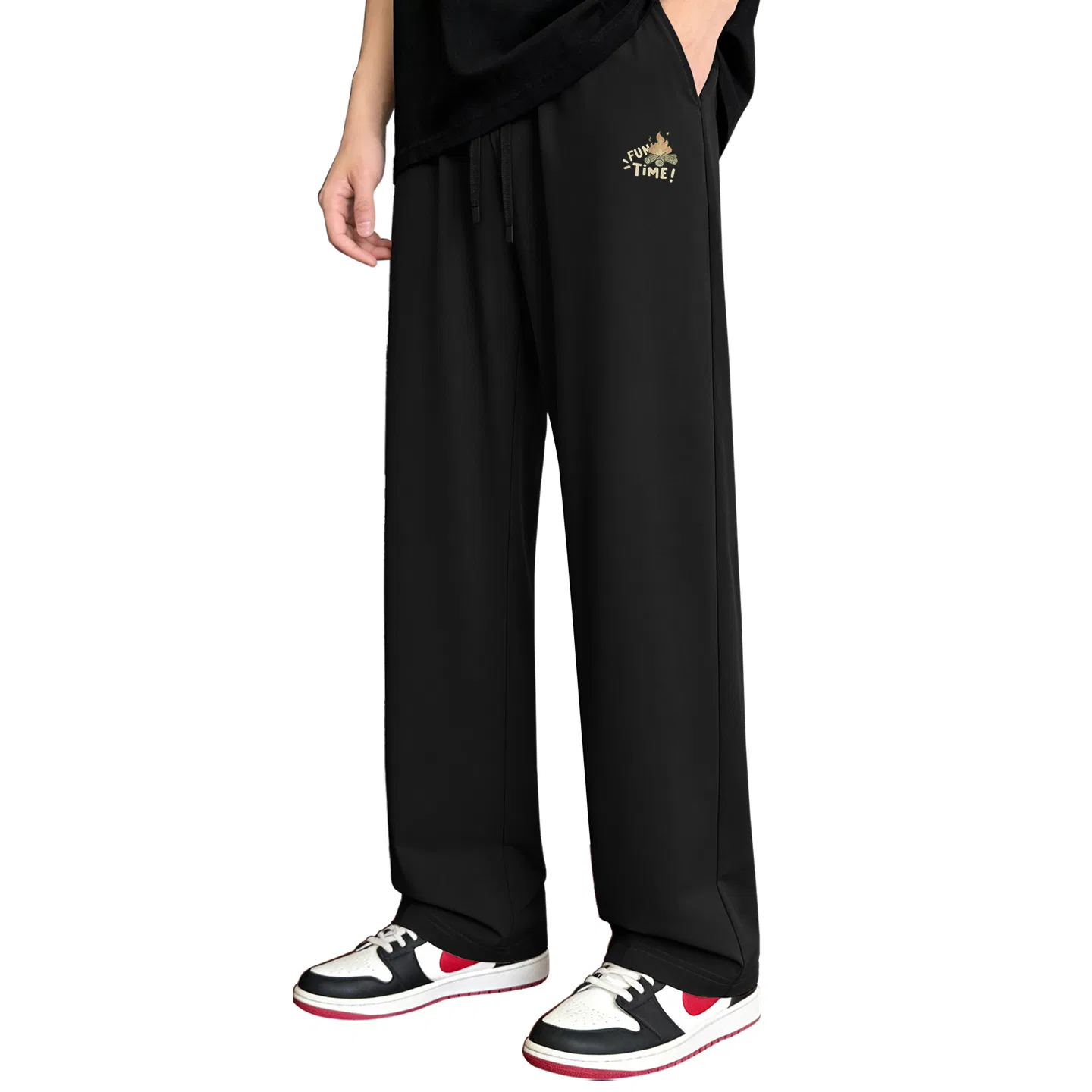 Детские брюки прямого кроя Ice Silk Sweat-Wicking MINISO, Black