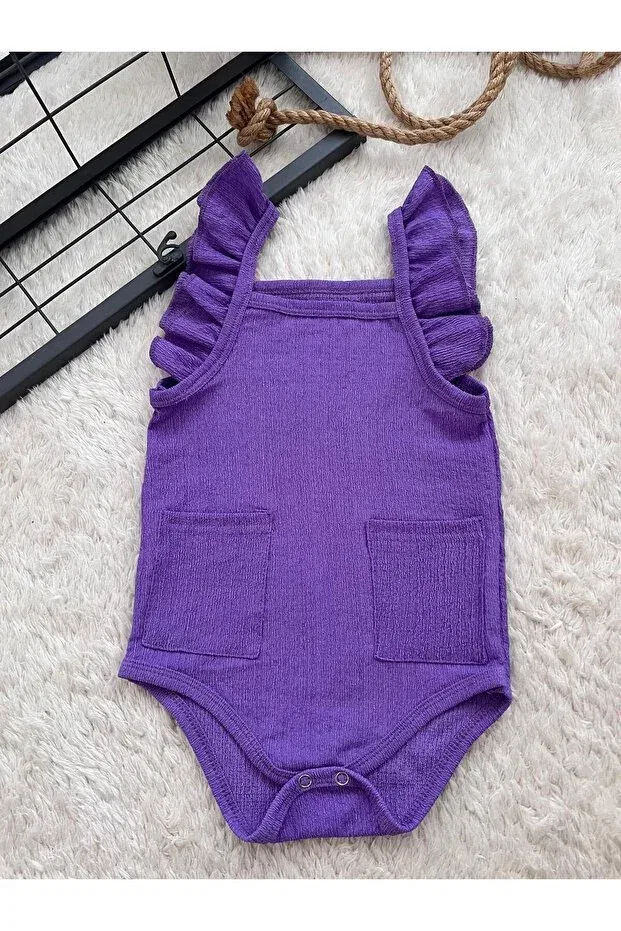 Детский комбинезон для девочек хлопковый Lila pocketed baby jumpsuit salopet romper Bahnur, Lila