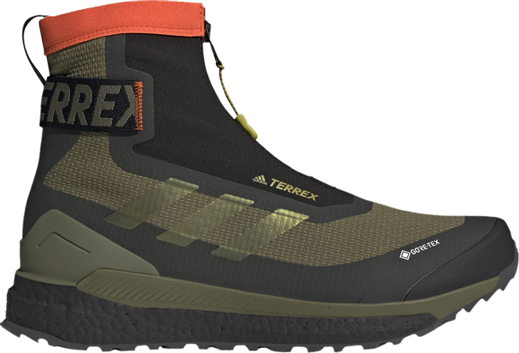 Ботинки Adidas Terrex Free Hiker Cold.RDY 'Focus Olive Impact Orange', зеленый - фото