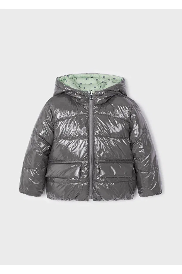 Детское зимнее пальто для девочек с капюшоном Mayoral, Mint Green — фото 2